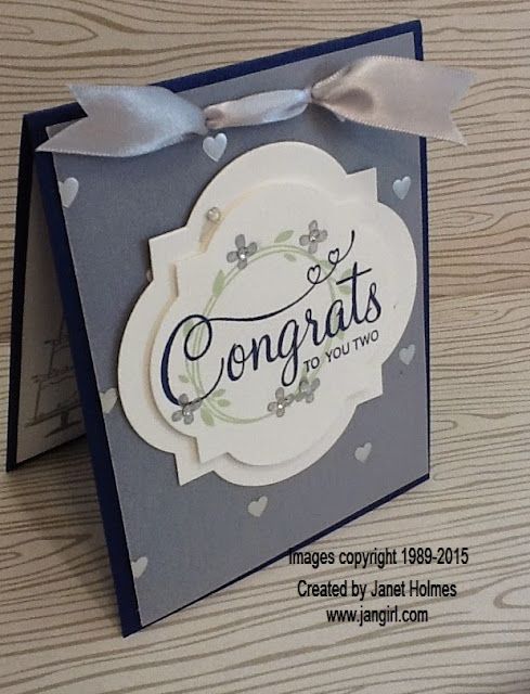 To keep the Silver theme going, I stamped the flowers in Metallic ...