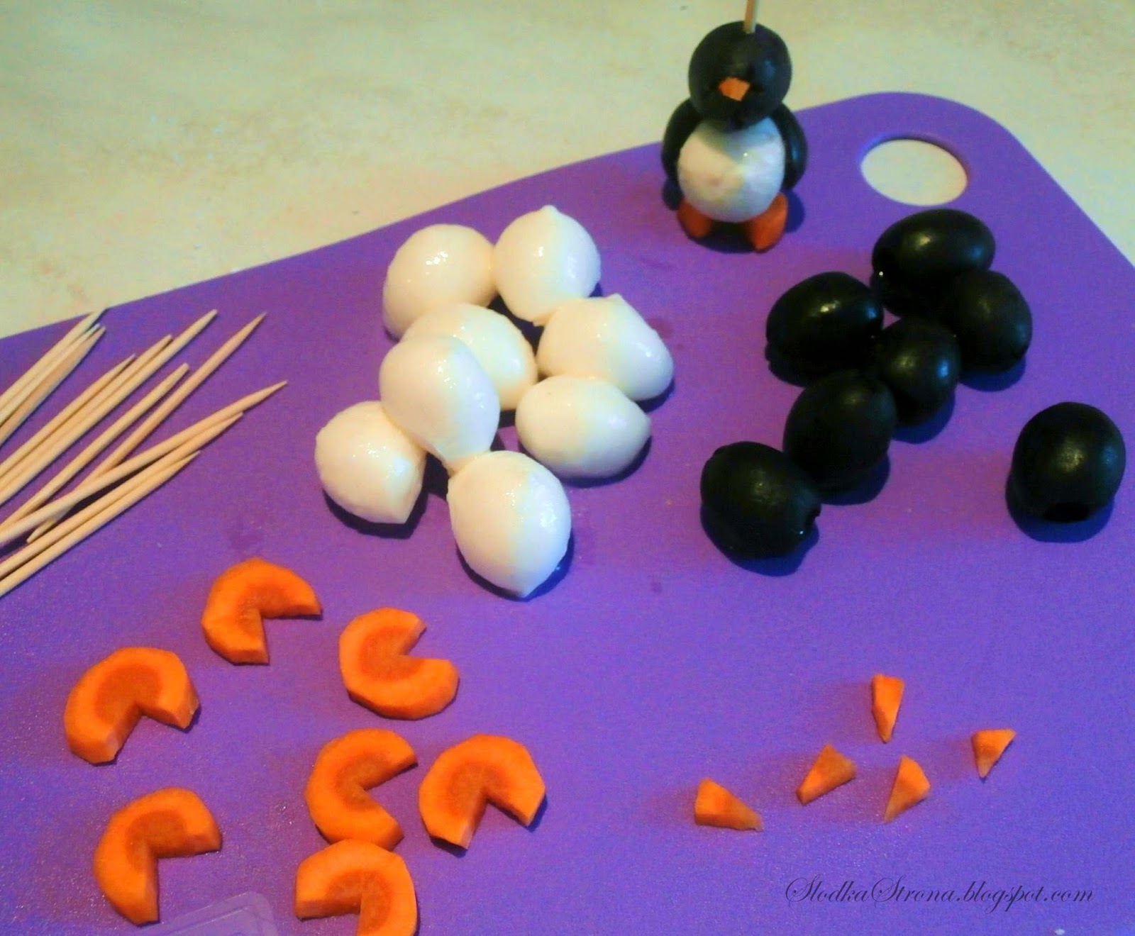 Pingwinki z Mozzarelli i Oliwek