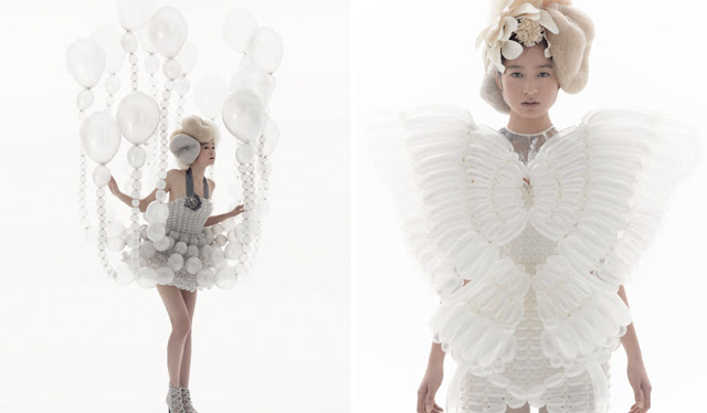 Designers Rie Hosokai  & Takashi Kawada cria vestidos com balões