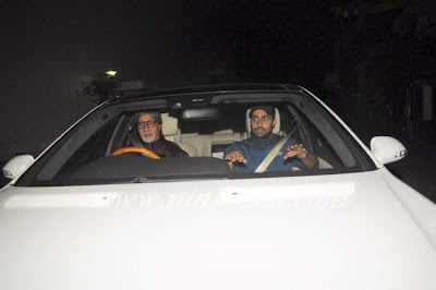 Amitabh & Abhishek Bachchan @ Screening Of Singham