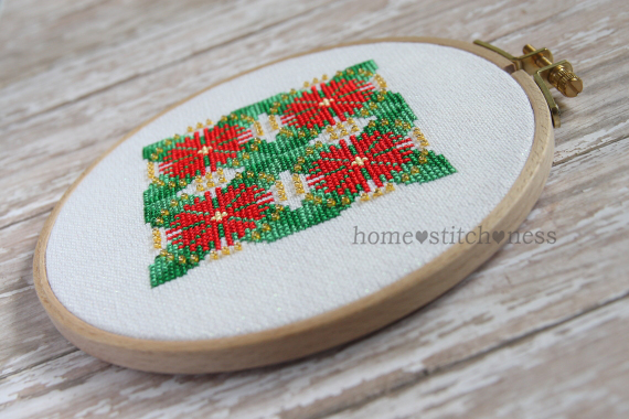 Flowering Pohutukawa Christmas Ornament cross stitch design by homestitchness