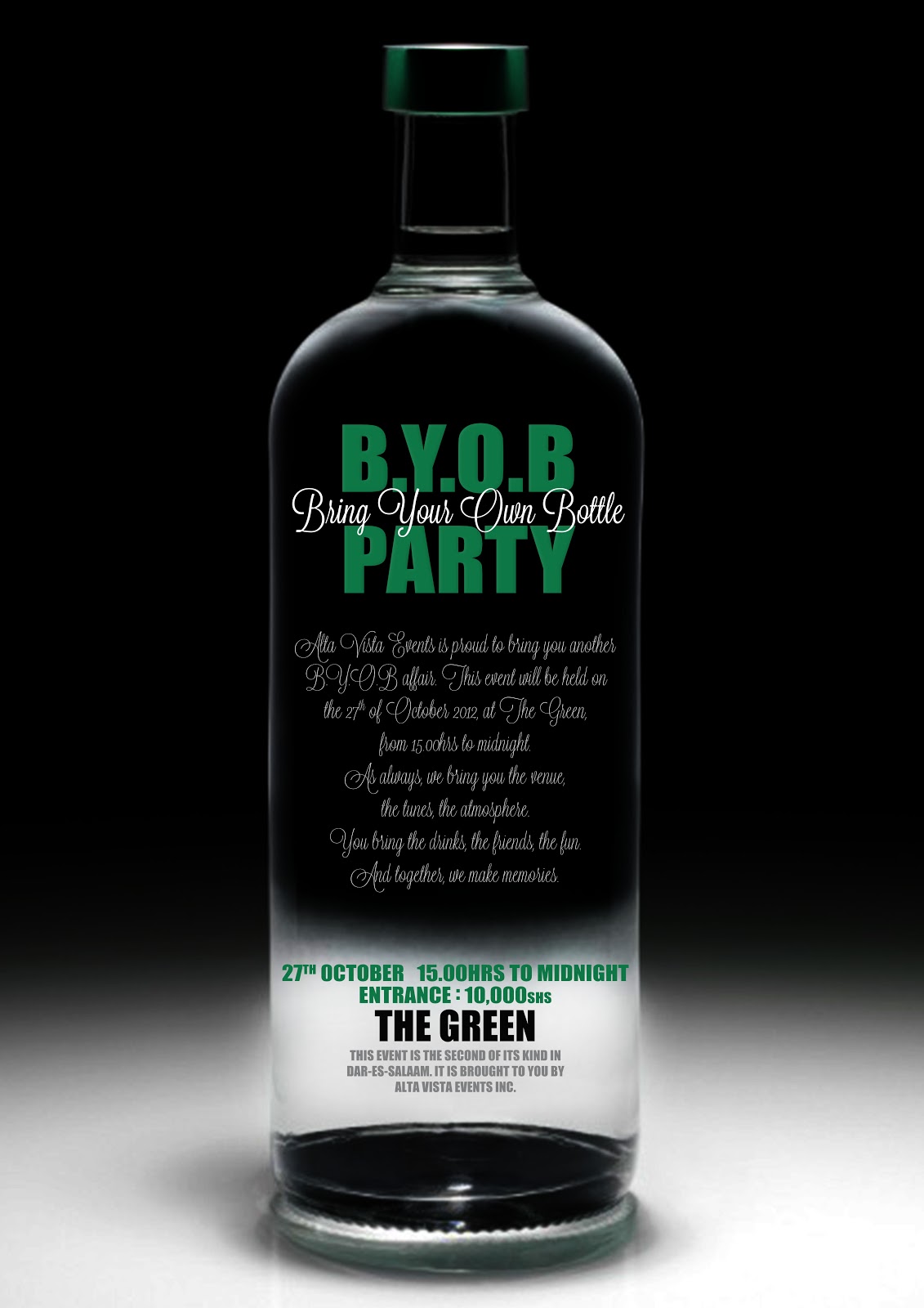 It's Here!" Bring Your Own Bottle" Party at the Green M.P Blog