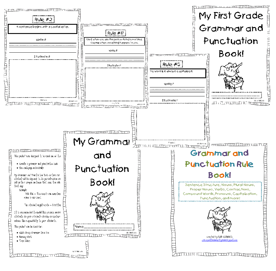 Worksheet First Grade Grammar spotted in first grade grammar and punctuation rule book book