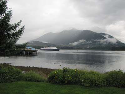 The ferry arriving in Petersburg.