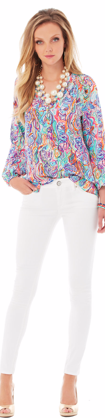 LILLY PULITZER ELSA TOP-WHAT A CATCH