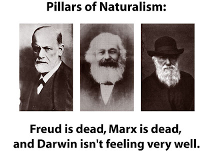 Freud está morto, Marx está morto, e Darwin, o último pilar do naturalismo, não está se sentindo muito bem Darwin+freud+marx