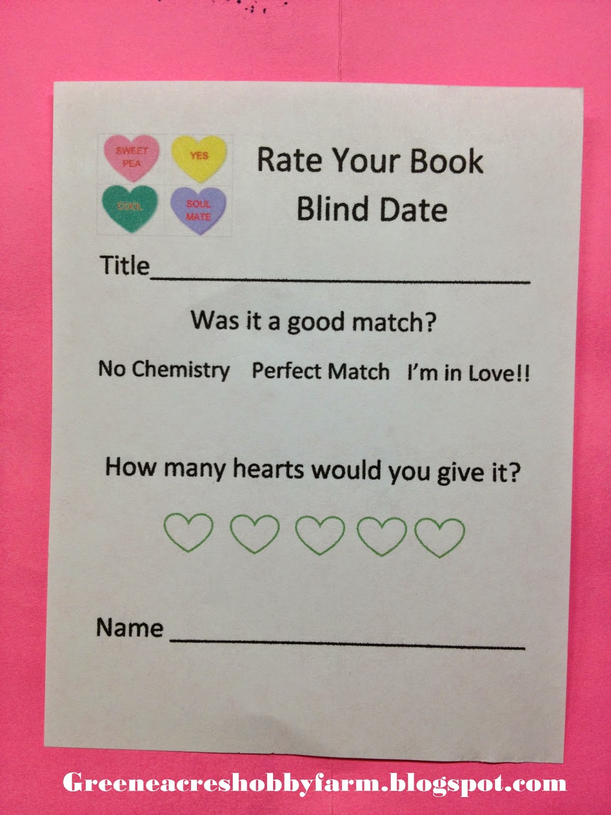 Greene Acres Hobby Farm Blind Date With a Book