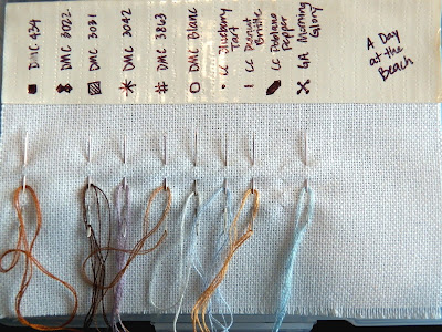 New needlework trick - keep one needle pre-threaded for each color 