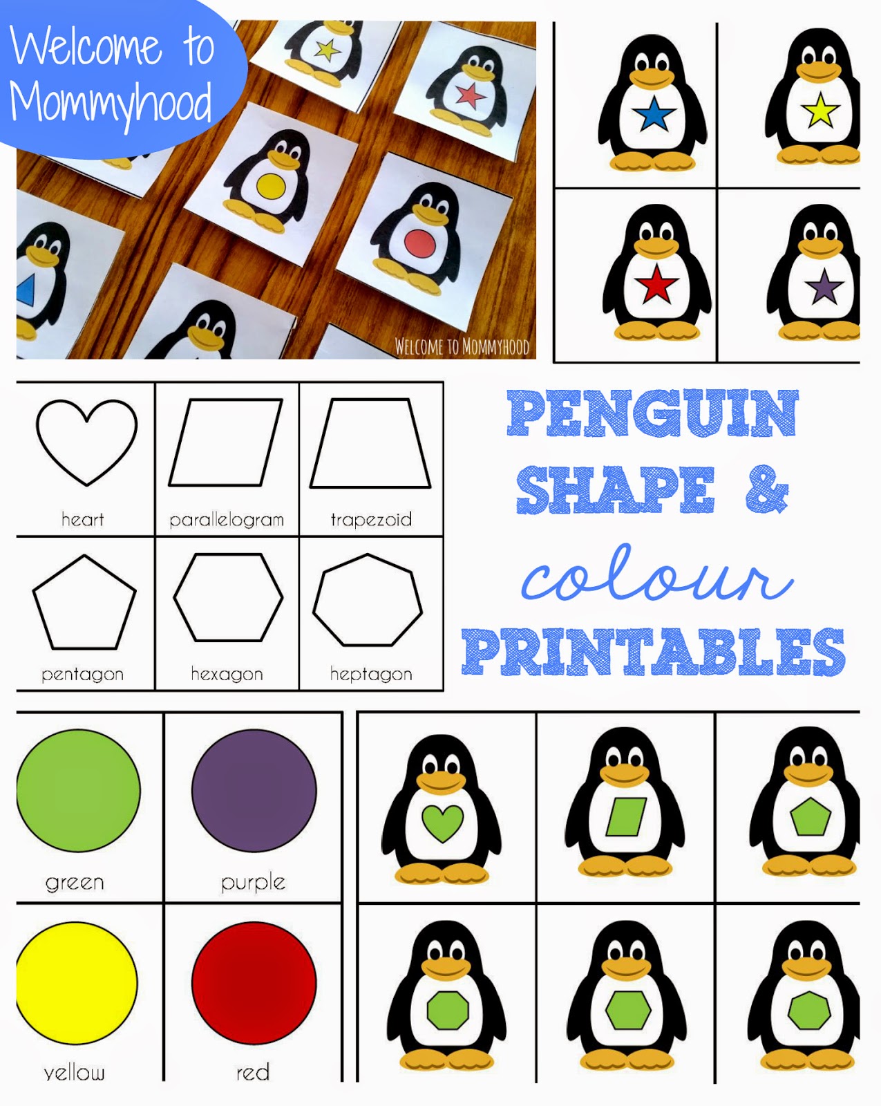 Penguin shape printables | Welcome to Mommyhood | Bloglovin’