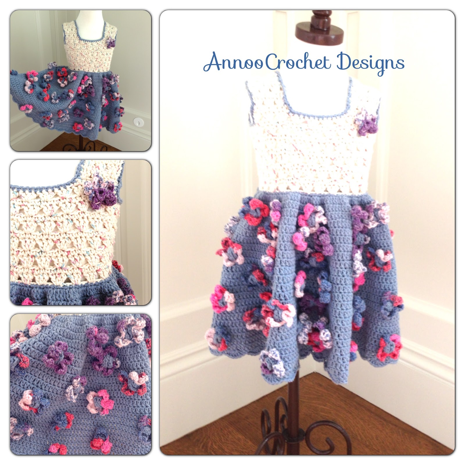 Annoo's Crochet World Field Of Flower Summer Toddler Dress Free Pattern