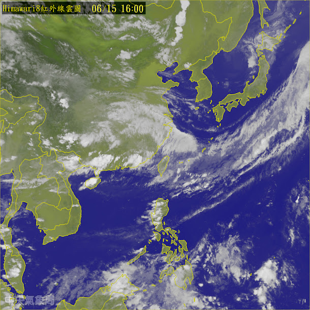 由於滯留鋒面及西南氣流影響,造成今日(15)臺中以南山區有局部大雨或豪雨。 由於滯留鋒面及西南氣流影響,造成今日(15)臺中以南山區有局部大雨或豪雨。