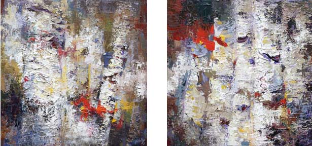 Abstracted Aspen Tree Paintings By Niki Gulley