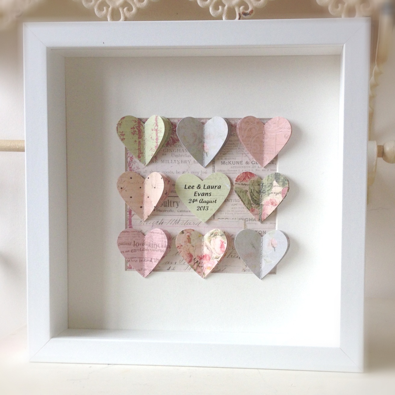 ... Imagination: A Wedding Gift.....Personalised Heart Shadow Box