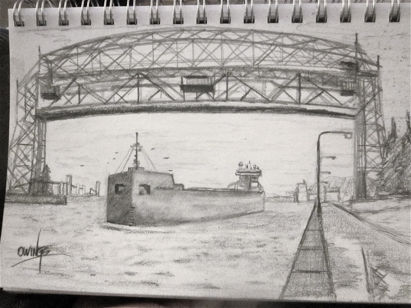 Duluth Lift Bridge Drawing