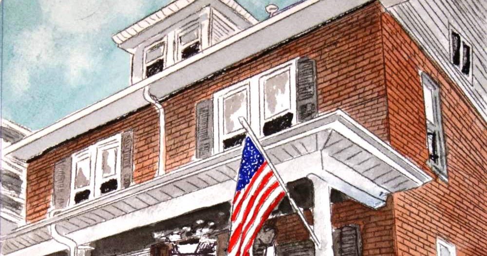 Watercolor Paintings Art by Derek McCrea Brick House Painting