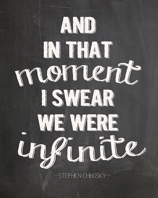 And in that moment, I swear we were infinite. - The Perks of Being a Wallflower Chalkboard Printable by Spool and Spoon