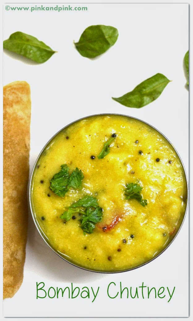 Bombay Chutney Recipe Side dish for Poori Pink and Pink