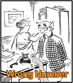 R K Laxman Cartoons on Wrong Number