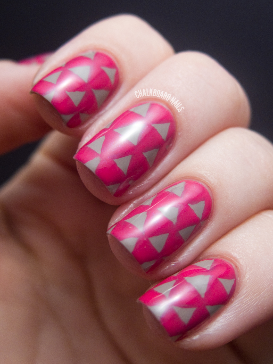 Triangle Pattern Nails Chalkboard Nails Nail Art Blog