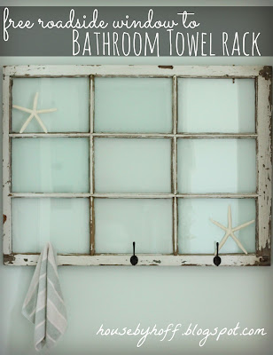 Towel Rack using Old Windows #towelrack #bathroom #oldwindows #vintagewindows #decorating #windows #decor