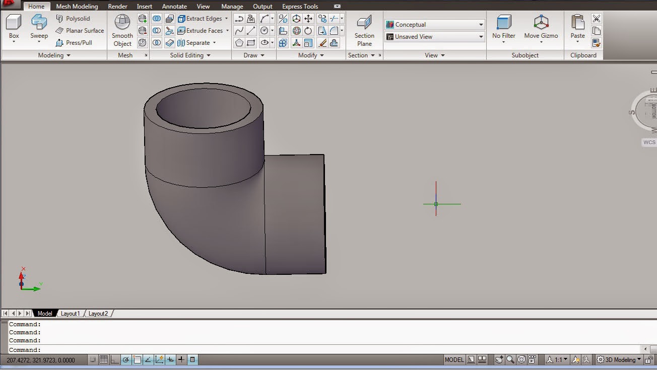 Menggambar Elbow Dengan Autocad 3D Cadgue