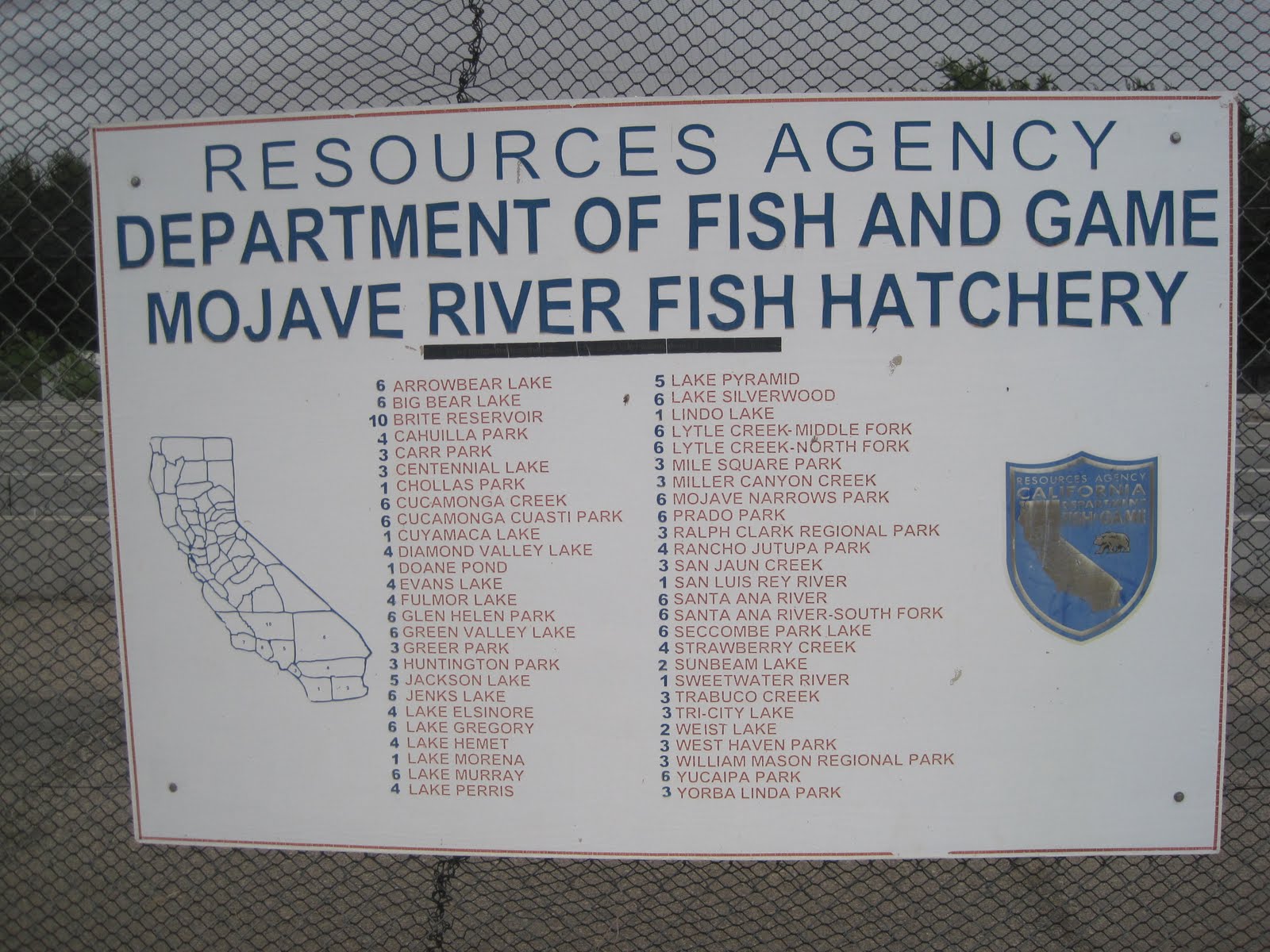 Mojave River Fish Hatchery Victorville, CA