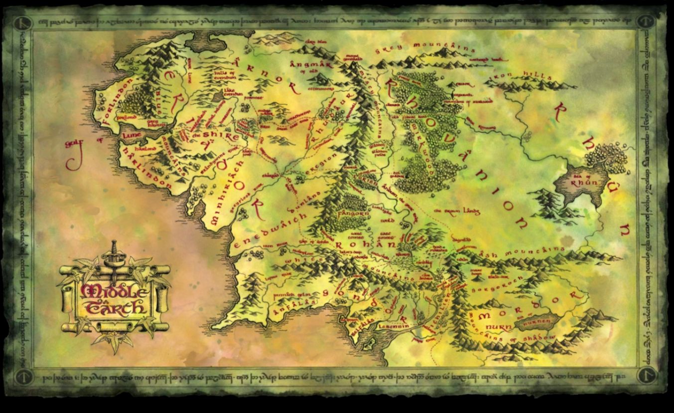 Middle Earth Map Middle Earth Map