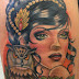 Lady with owl tattoo