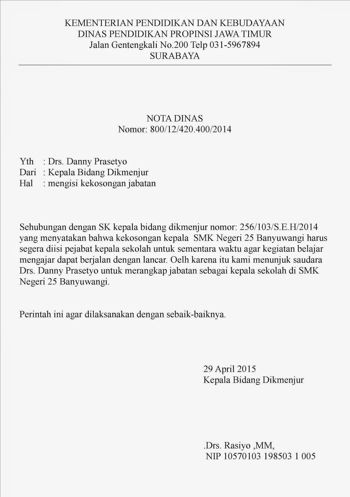 Pembelajaran Otomatisasi Perkantoran Contoh Memo Dan Nota Dinas