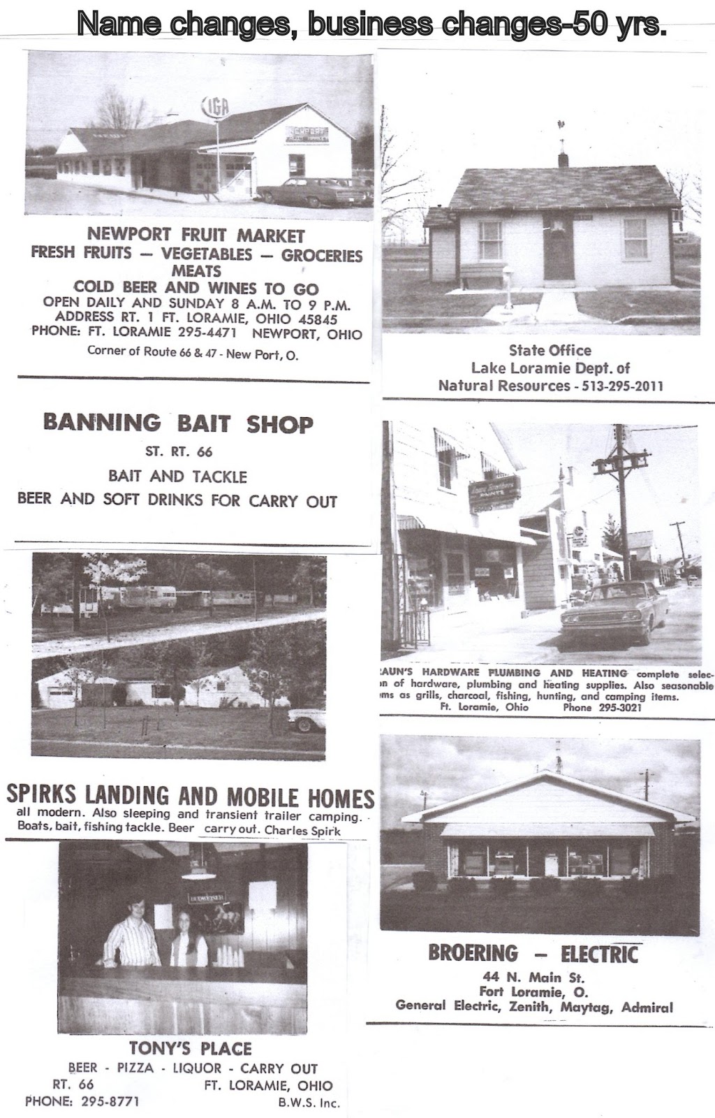Boerger Pictorial History Former Businesses and Name Changes