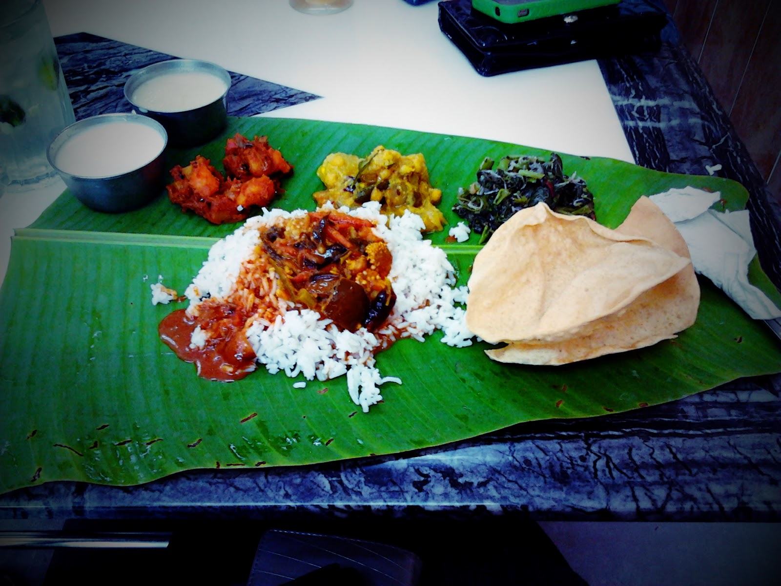 Vegetarian Banana Leaf Lunch Cyberjaya Brocade Blue