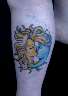 sun and moon tattoo symbolizing the love between a man and a woman