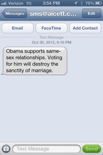 The Mad Professah Lectures: DIRTY TRICK: Anti-Gay, Anti-Obama SMS Spam