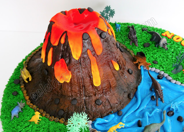 Celebrate with Cake! Volcano Dinosaur Cake