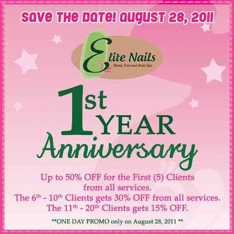 anniversary spa 1st nails promo elite services foot
