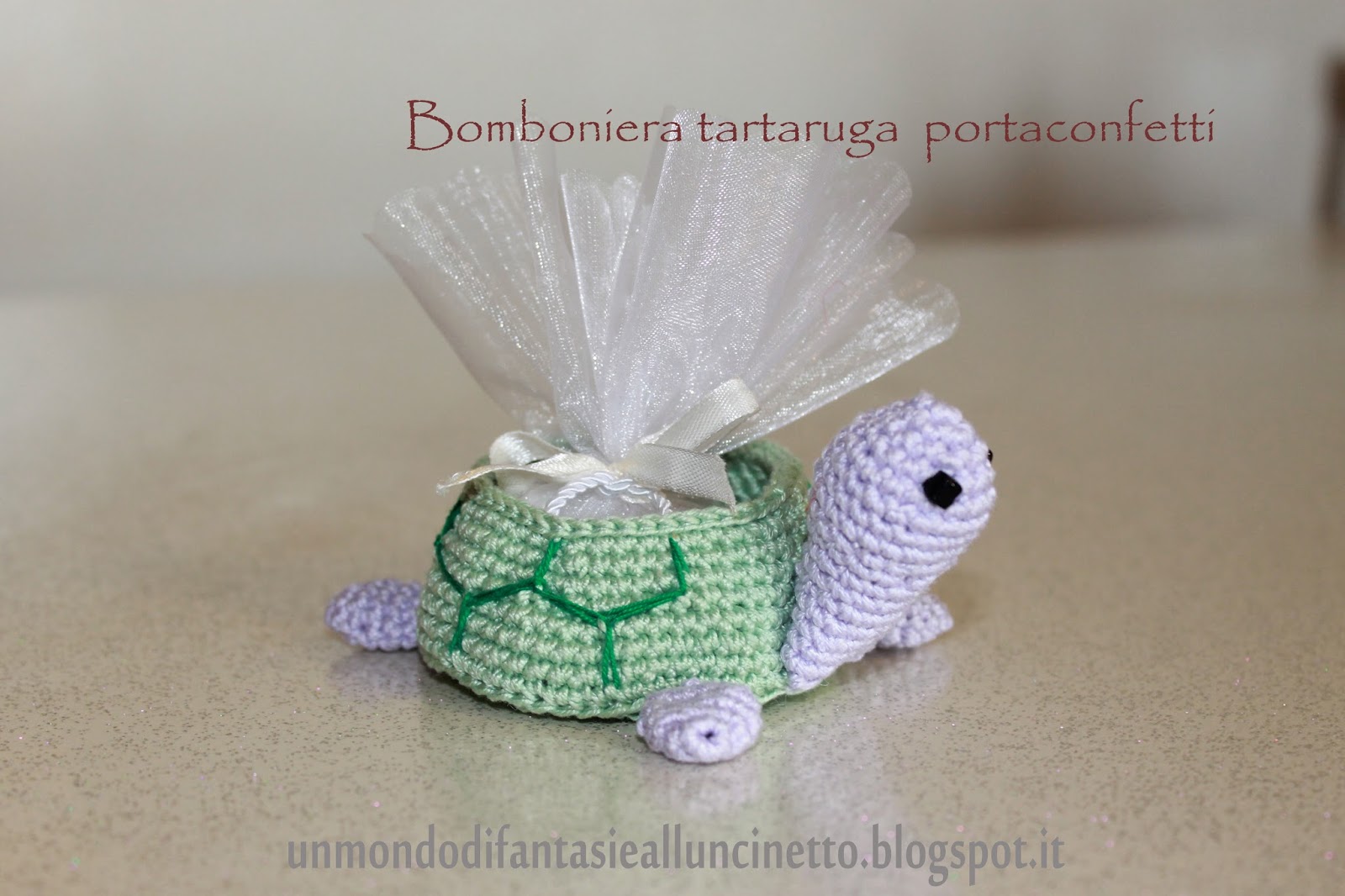 Un Mondo Di Fantasie All Uncinetto Di Lisa Bomboniera Tartaruga Portaconfetti Turtle Crochet