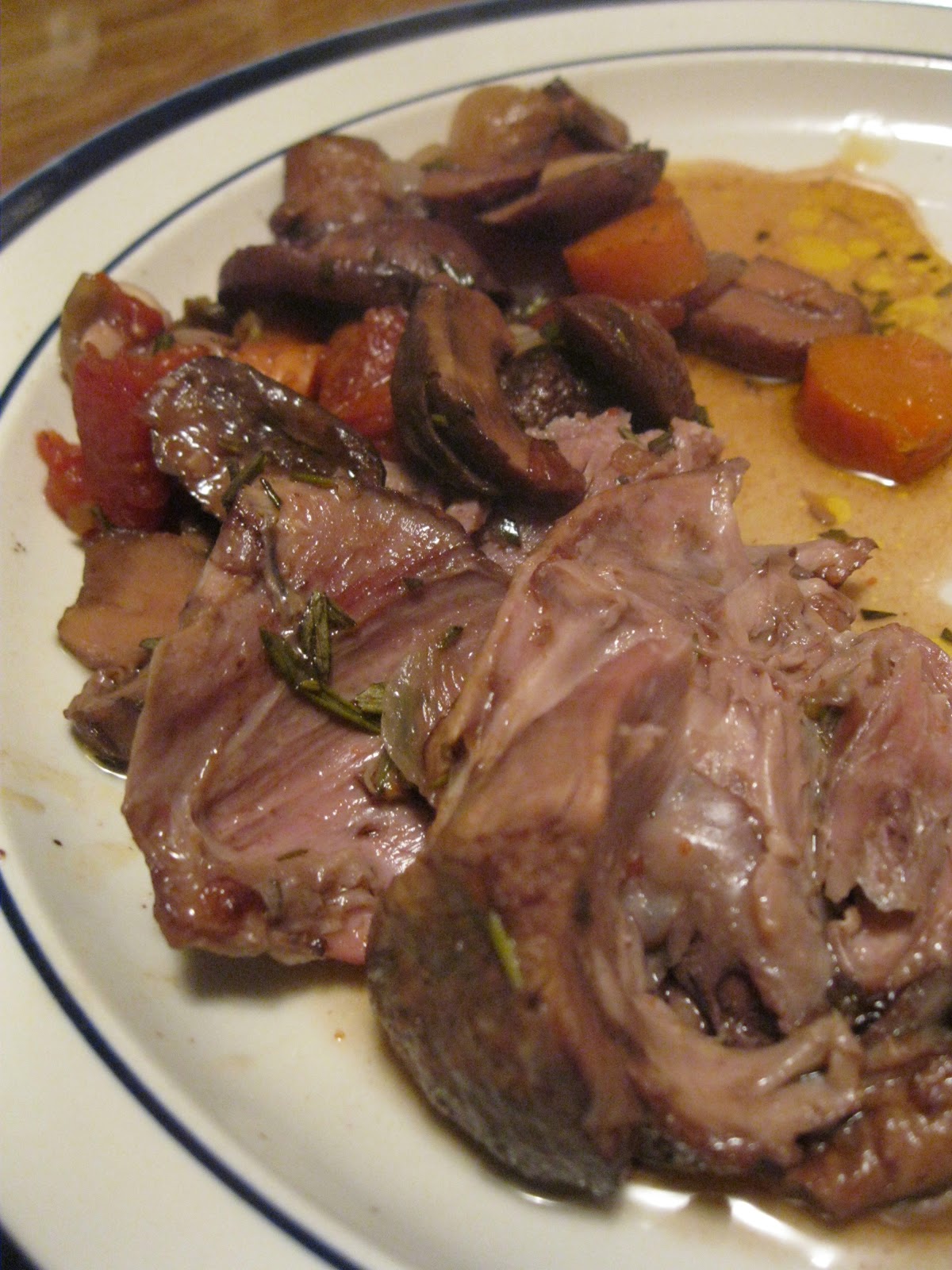 Chewy Morsels SlowCooked Lamb in Red Wine with Rosemary