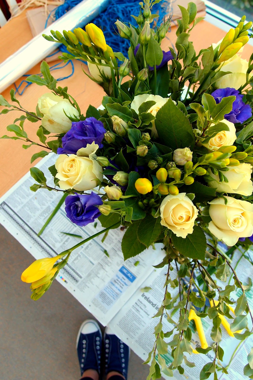 The domestic novice DIY hand tied flowers