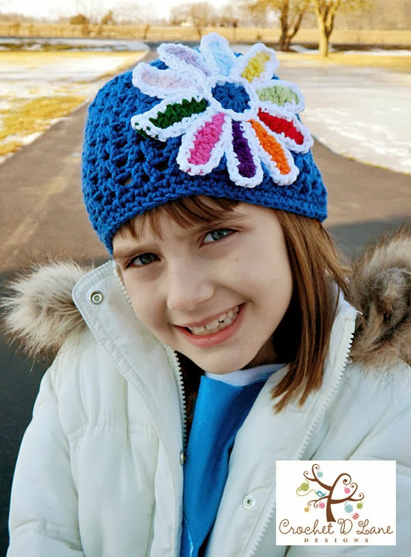 crochet d lane Daisy Petals Girl Scout Hat