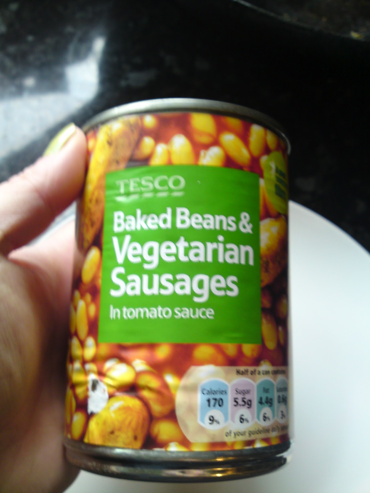 Lactose Free UK Tesco Baked Beans & Vegetarian Sausages