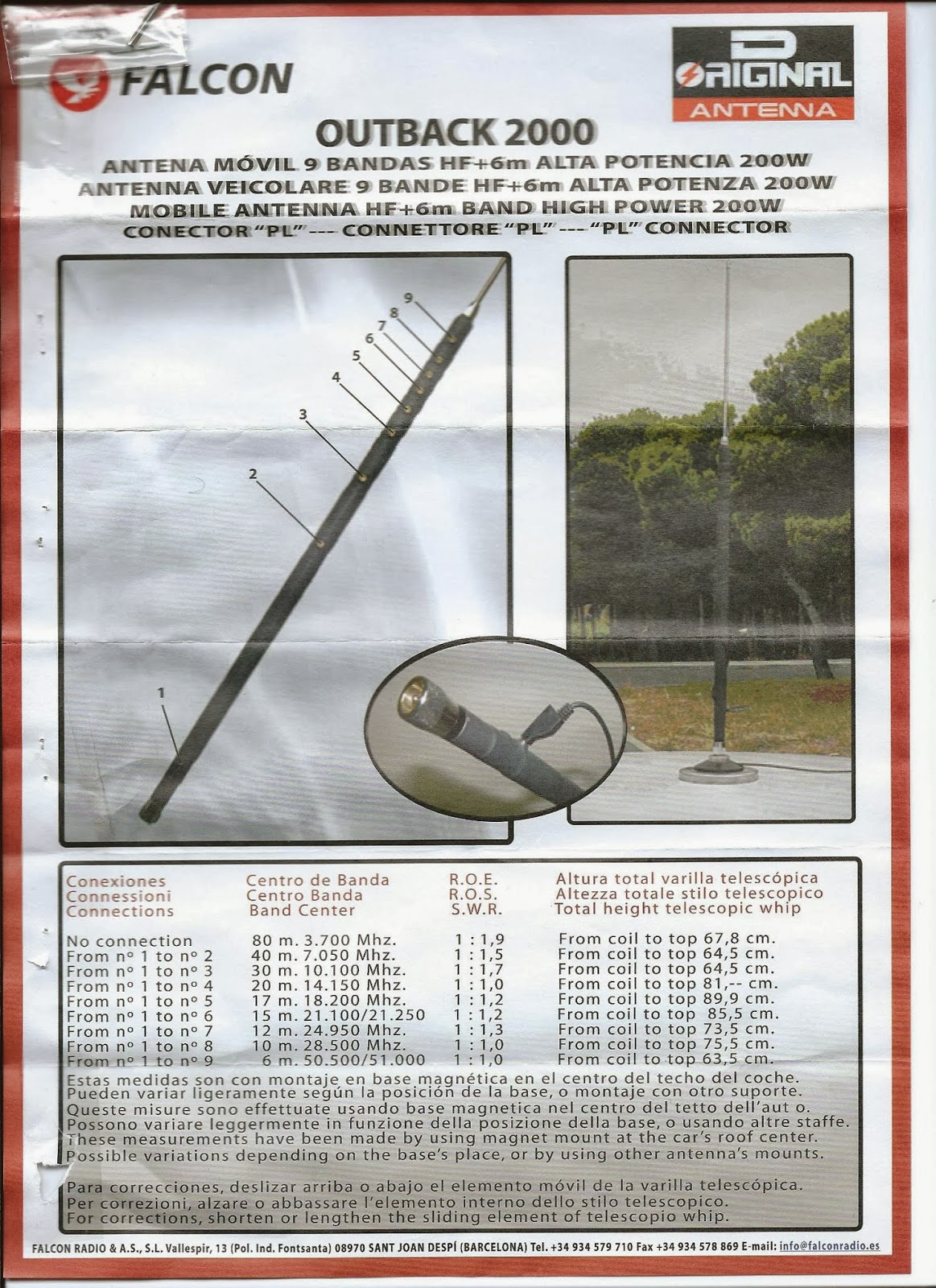 antenne SPX 100 Falcon+Outback+2000