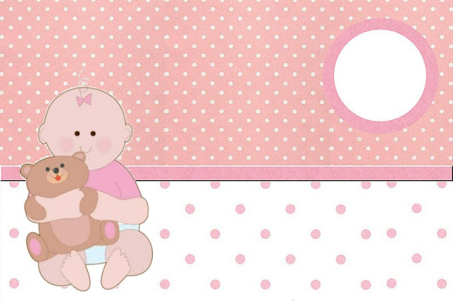 Criar convite de chá de bebê - Ursinho rosa