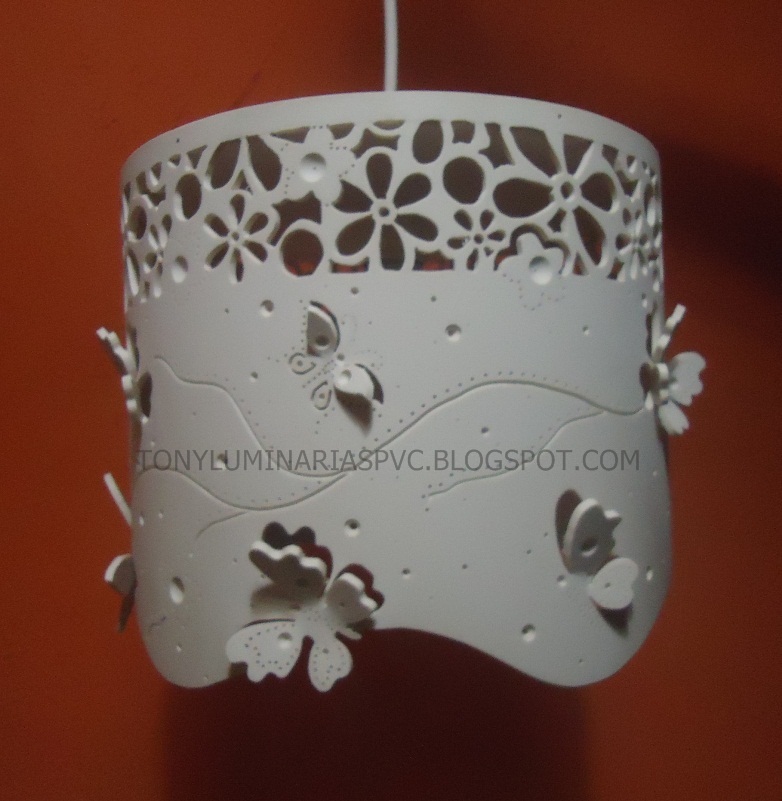 Luminárias pvc e outras idéias Luminária de Teto Flores e Borboletas