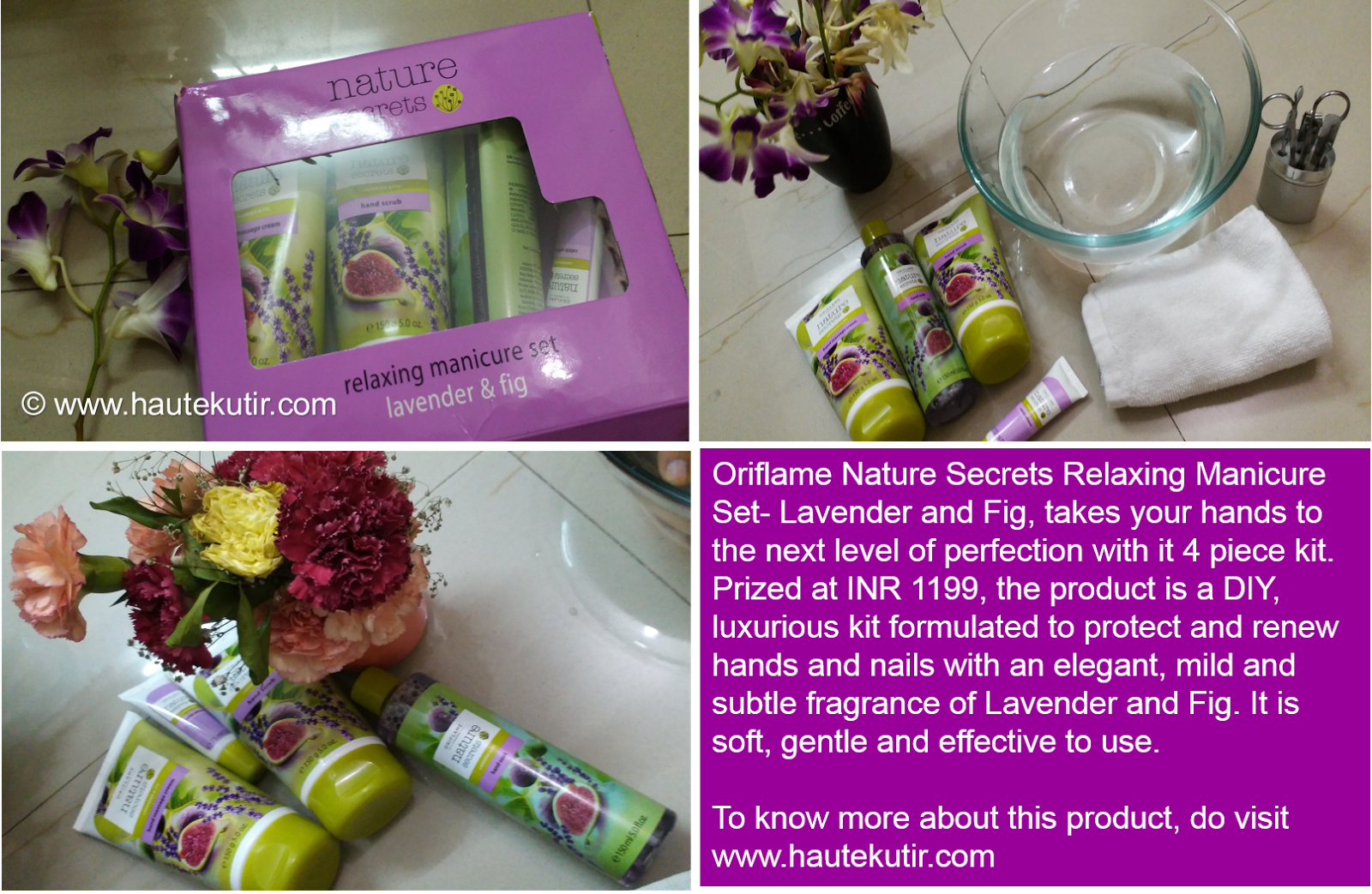 Oriflame Nature Secret Relaxing Manicure Set Lavender and Fig Haute