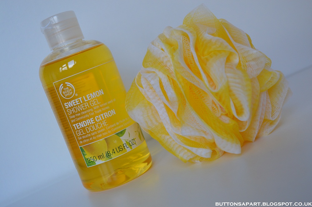 Buttons Apart the body shop sweet lemon shower gel review