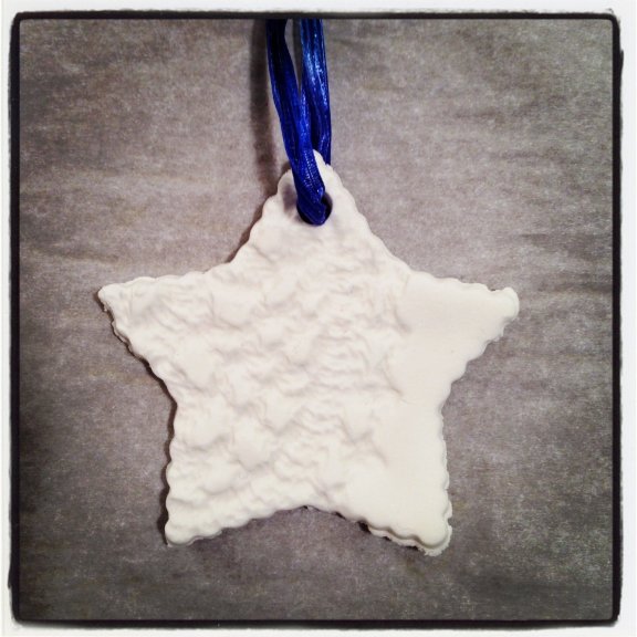 Dishfunctional Designs Doily Print Clay Dough Ornaments Tutorial