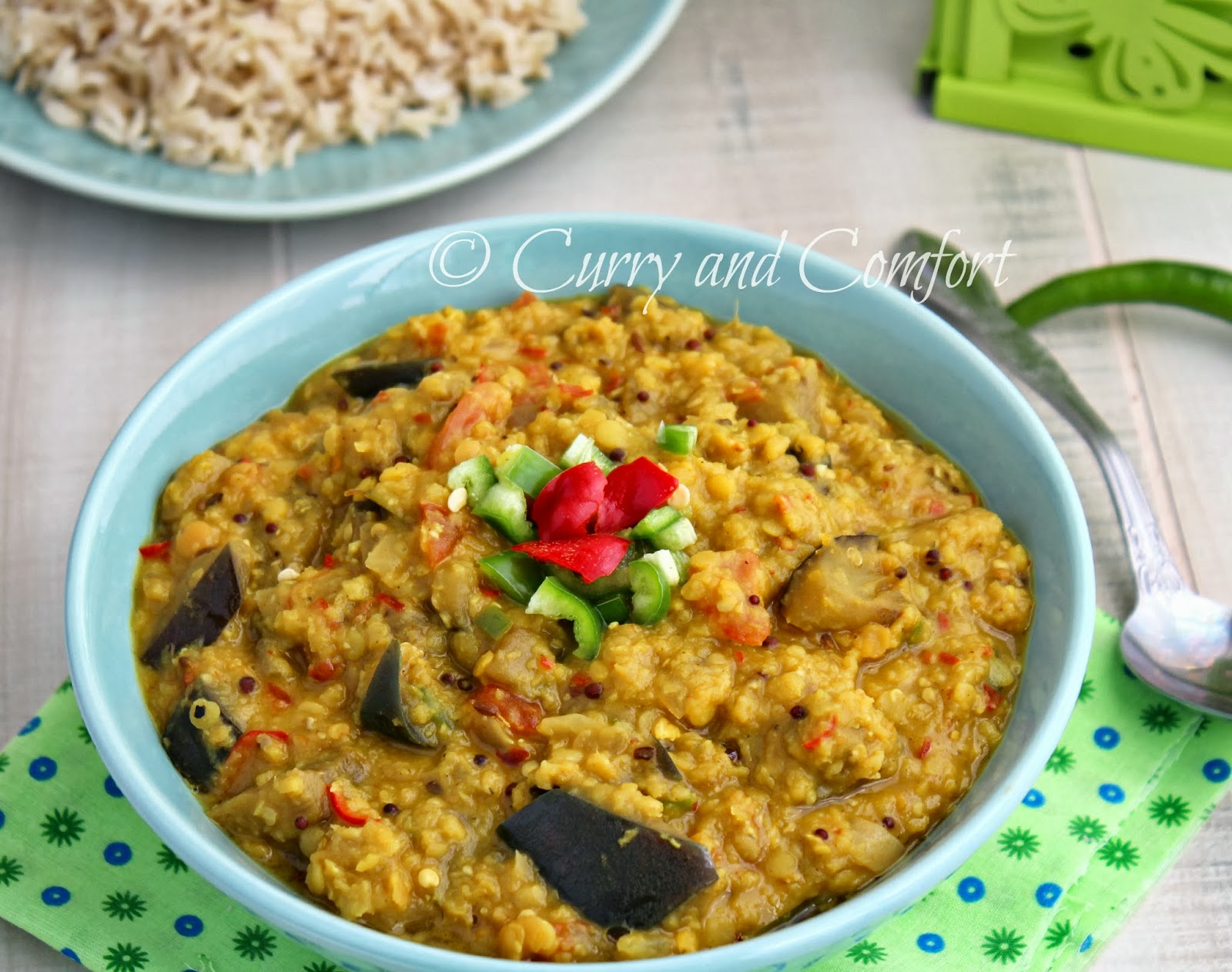Kitchen Simmer Eggplant and Lentil Curry (Vegan)