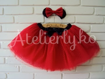 saia de tule minnie vermelha