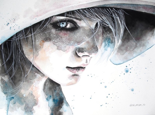 15-Hungry Eyes-Erica-Dal-Maso-Expressing-Emotions-Through-Watercolor-Paintings-www-designstack-co
