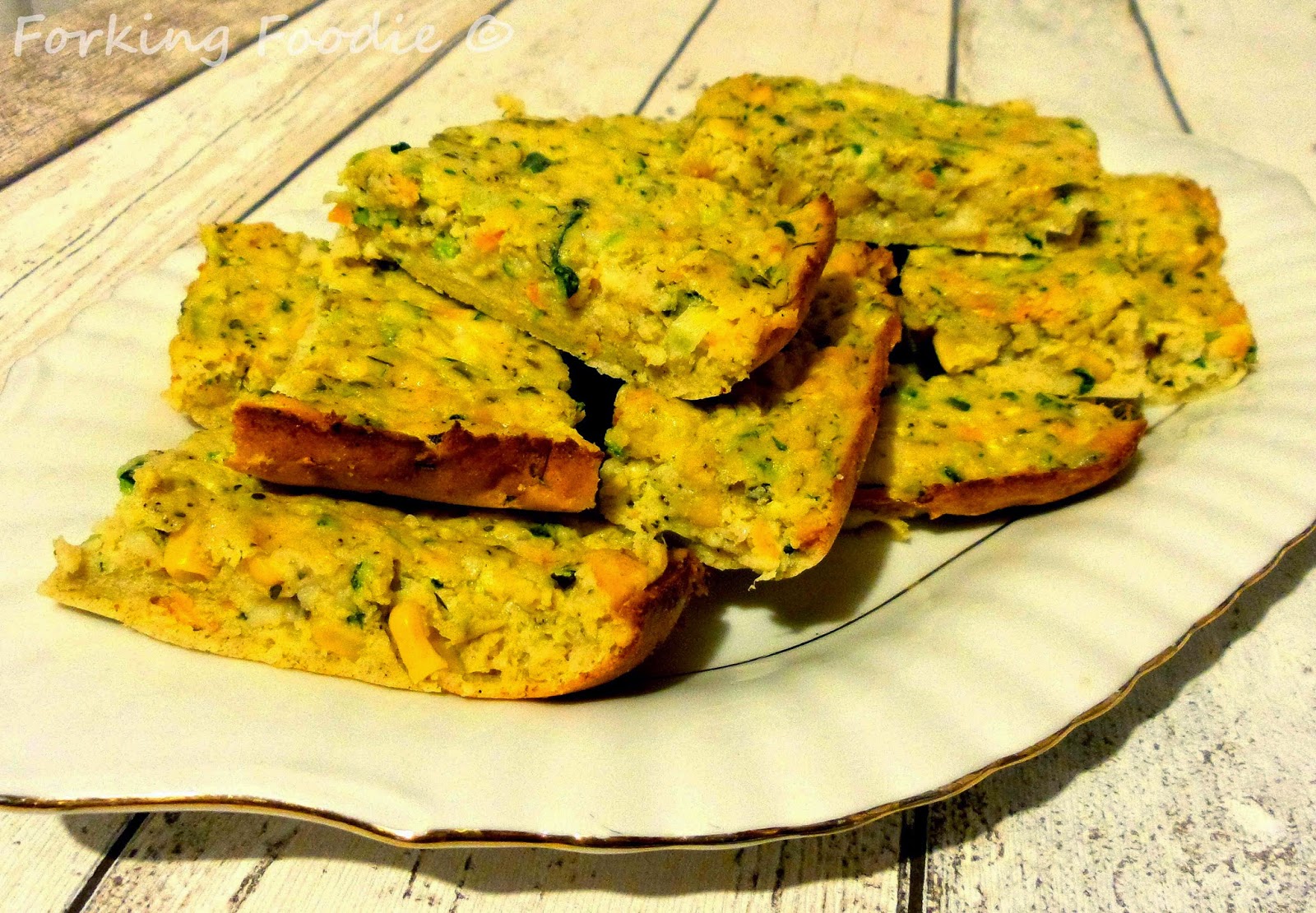 Forking Foodie Easy Cheesey Vegetable Slice with Buckwheat (includes Thermomix instructions)